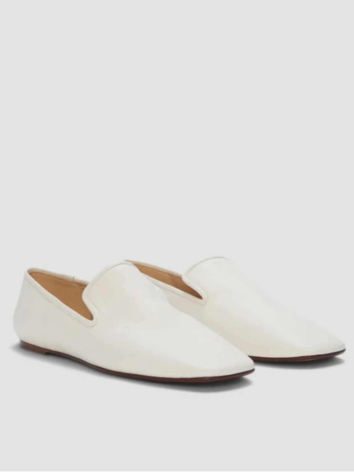 Everlane The Day Loafer Canvas White Smoking Flats Leather Size 7 Nwob Chic
